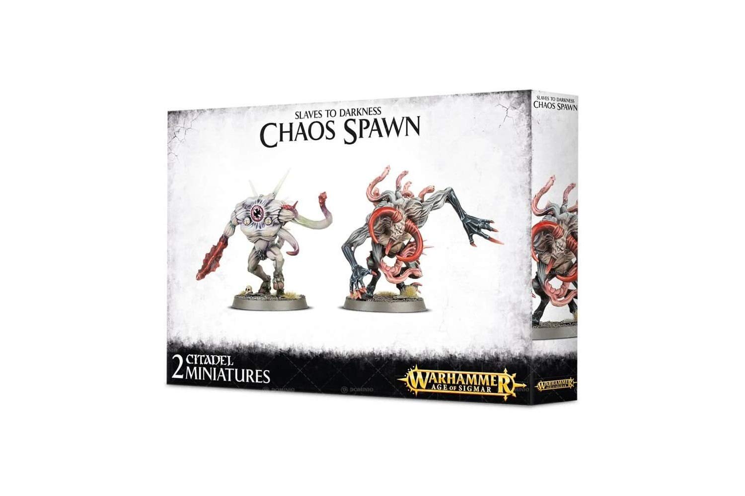 Warhammer Age of Sigmar Chaos Spawn miniature assembly focus for tabletop battle readiness.
