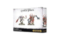 Warhammer Age of Sigmar Chaos Spawn miniature assembly focus for tabletop battle readiness.