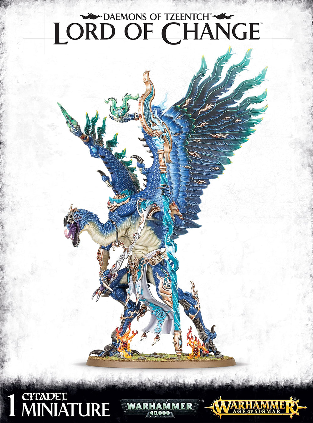 Warhammer Age of Sigmar Lord of Change figure in dynamic pose, perfect centerpiece for Tzeentch armies