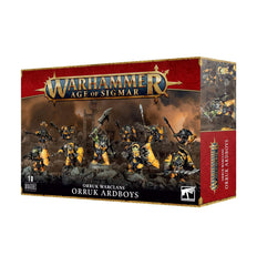 Warhammer Age of Sigmar Orruk Aardboyz frontline figures ready to assemble and paint.
