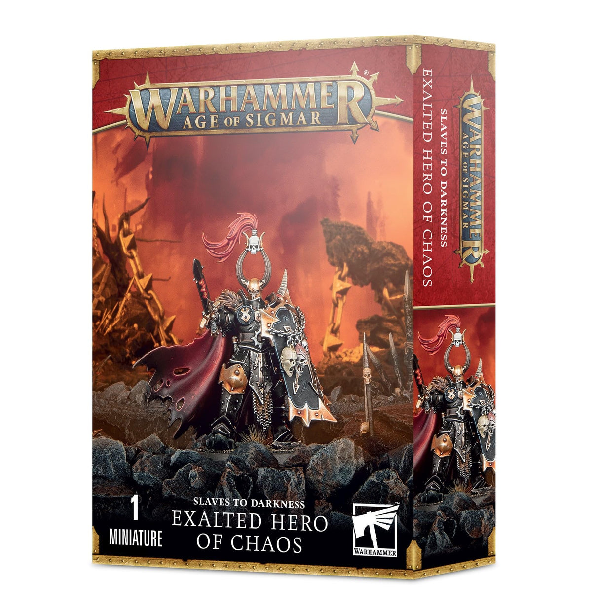 Warhammer Age of Sigmar Exalted Hero of Chaos (Black) miniature, ideal centerpiece for Slaves to Darkness armies