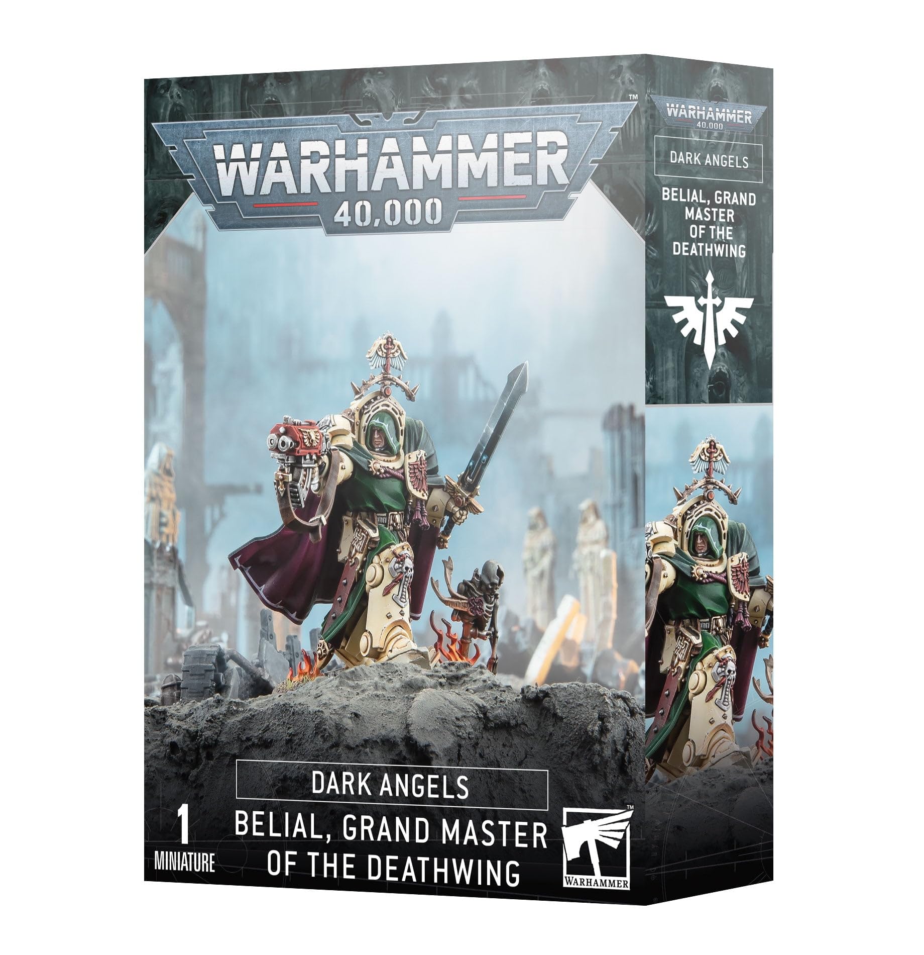 Warhammer Belial with Sword of Silence and storm bolter, iconic relics for dramatic unit skirmishes.