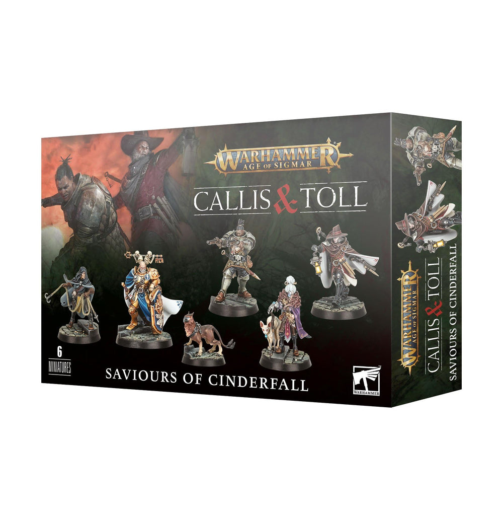 Warhammer Saviours of Cinderfall: Hanniver Toll on scenic base, ideal for dynamic skirmish missions.