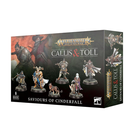 Warhammer Saviours of Cinderfall: Hanniver Toll on scenic base, ideal for dynamic skirmish missions.
