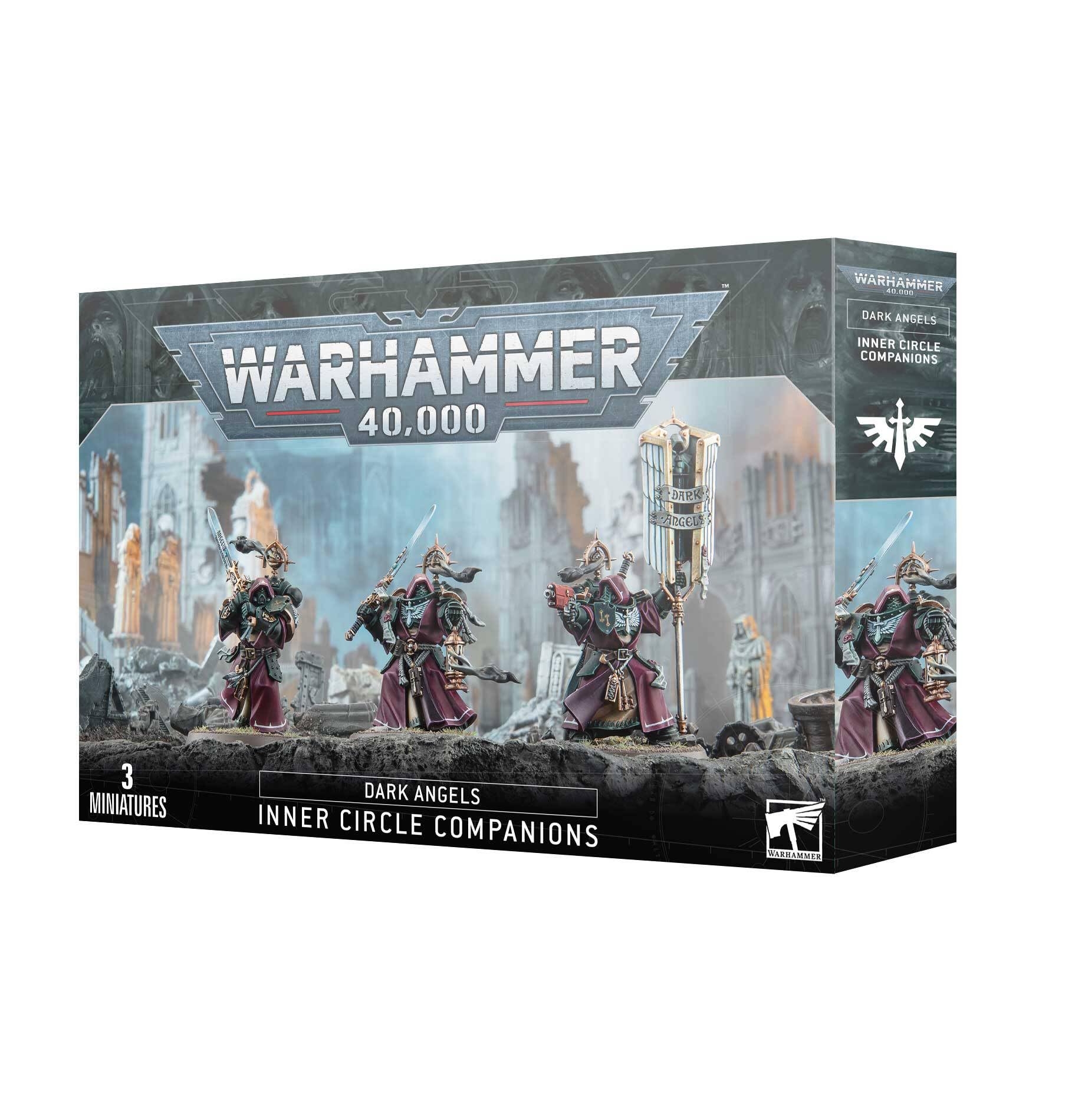 Warhammer Dark Angels Inner Circle Companions in black armor for tabletop battles and display.