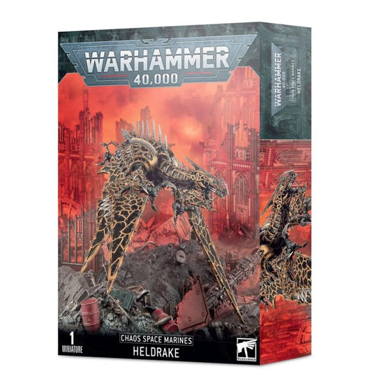 Warhammer Heldrake Chaos Space Marines figurine—detailed plastic miniature ideal for tabletop battles.