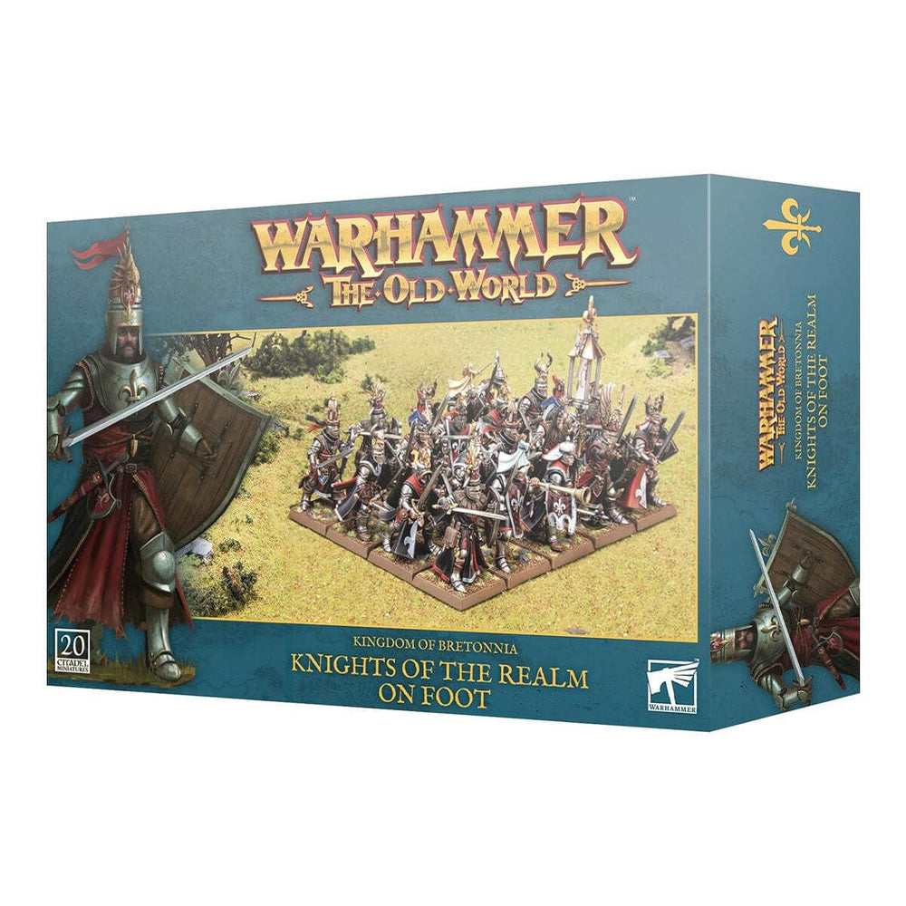 Warhammer Old World Knights of the Realm on Foot in black armor, ready for epic tabletop battles.