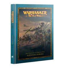 Warhammer The Old World Ravening Hordes cover showing four faction army lists for planning battles