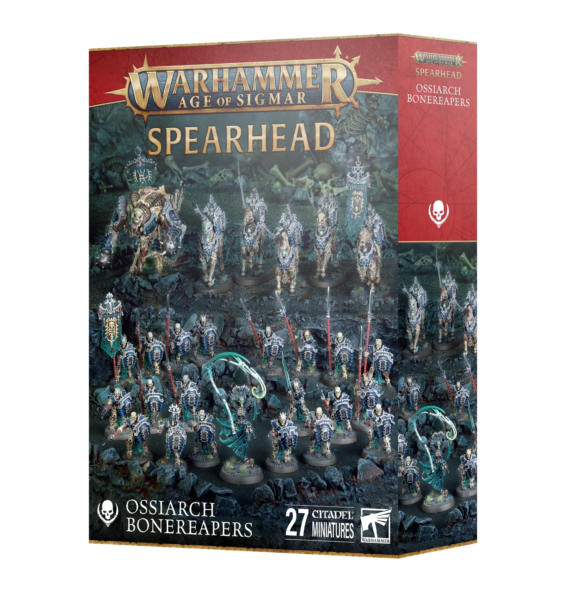 Warhammer Ossiarch Bonereapers Gothizzar Harvester model from Spearhead set for tabletop battles
