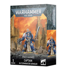 Warhammer Space Marines Captain in Terminator Armour, ready for tabletop battles