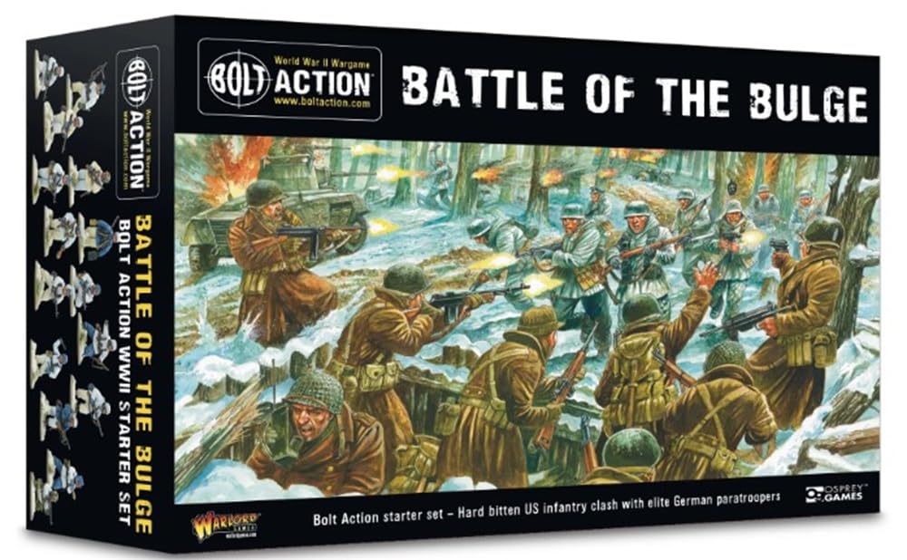 Warlord Bolt Action box art highlights iconic WWII visual appeal for collectors.