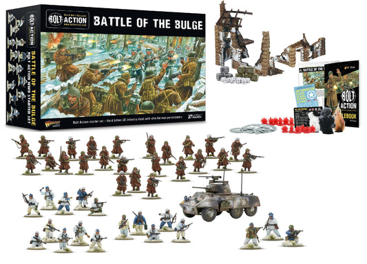 Warlord Bolt Action Battle of the Bulge starter set miniatures ready for assembly and painting.
