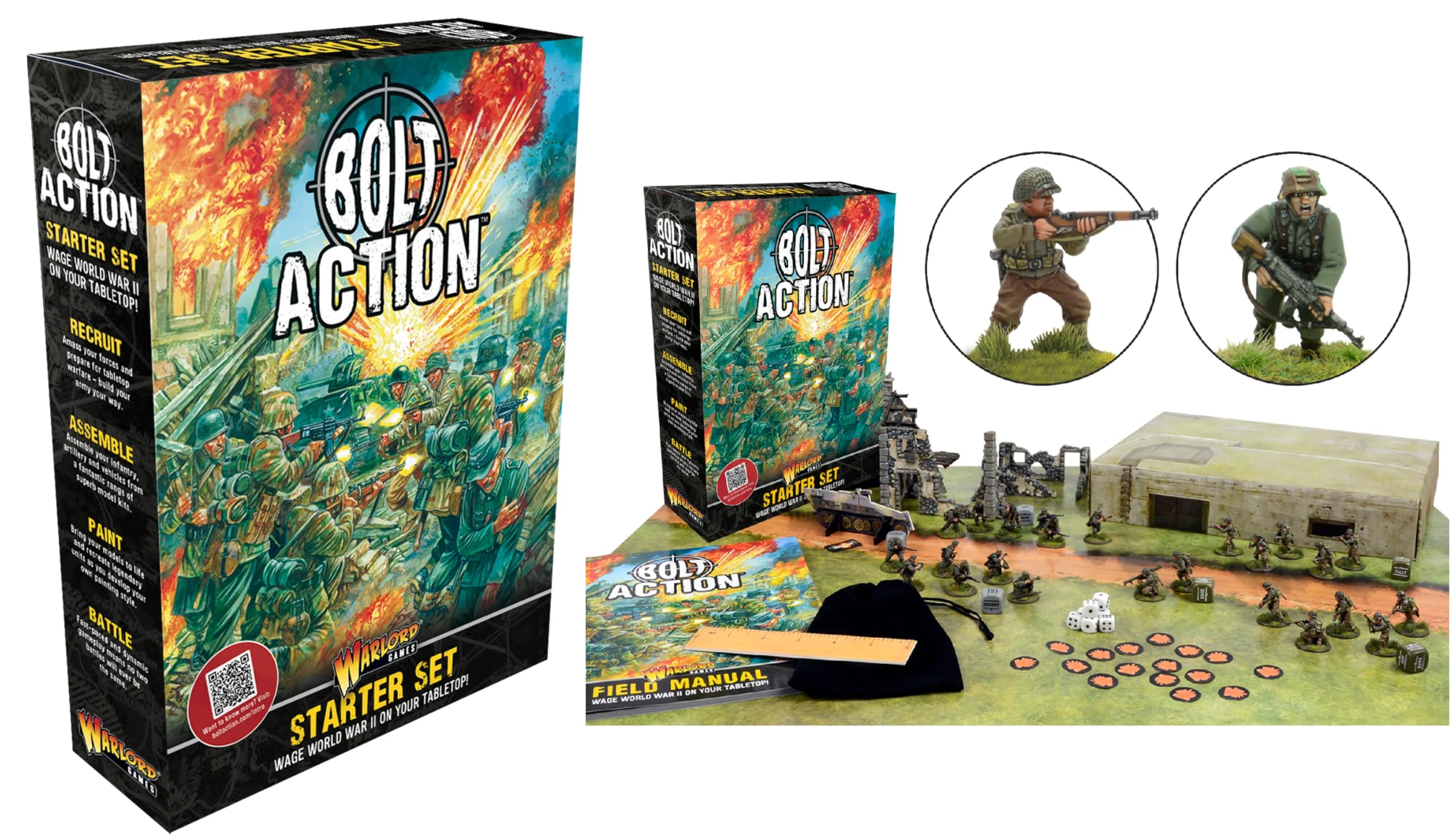 Warlord Games Bolt Action Starter Set book with rules and painting guide for beginners