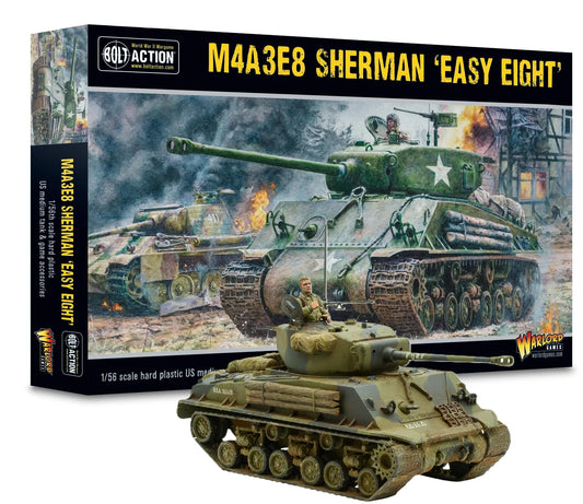 Warlord Games M4A3E8 Sherman Easy Eight tank for Bolt Action tabletop battles