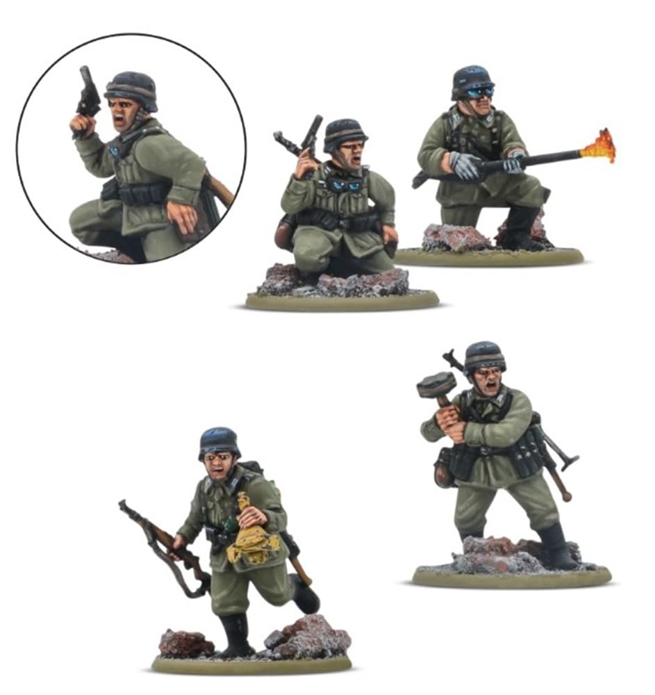 Warlord German Army Veterans Infantry 28mm bases included for sturdy battlefield setups