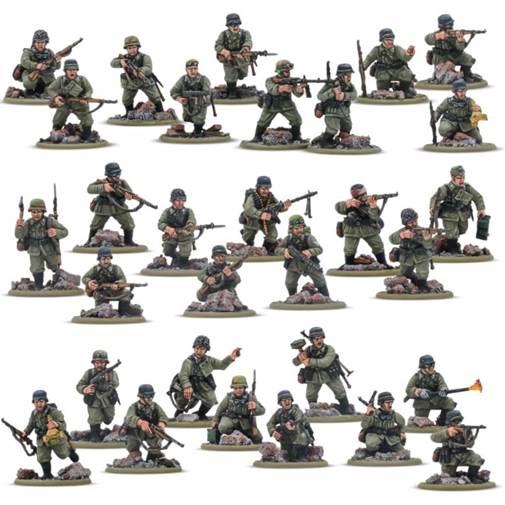 Warlord German Army Veterans Infantry 28mm with varied weapons for flexible loadouts