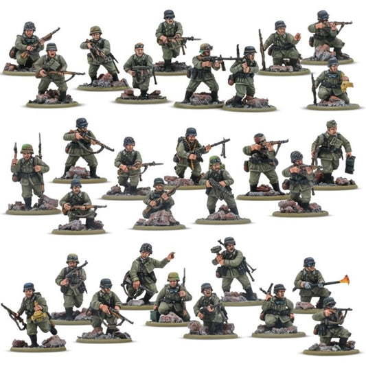 Warlord German Army Veterans Infantry 28mm with varied weapons for flexible loadouts