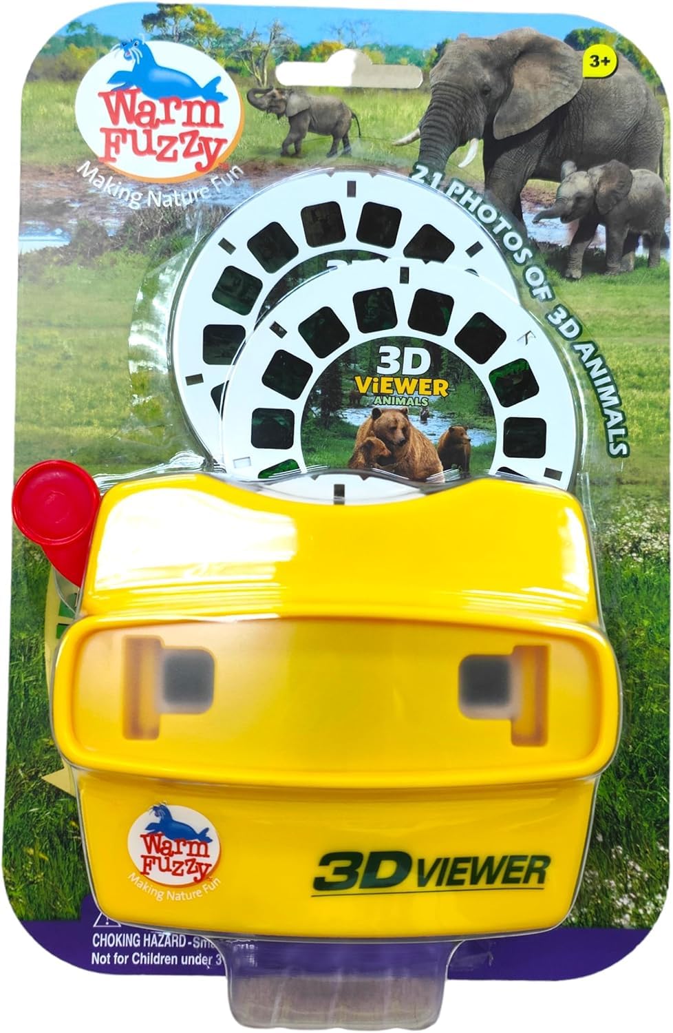 Warm Fuzzy Toys 3D Viewfinder Zoo Animals Scene 1 provides vivid 3D wildlife imagery for exploratory play.