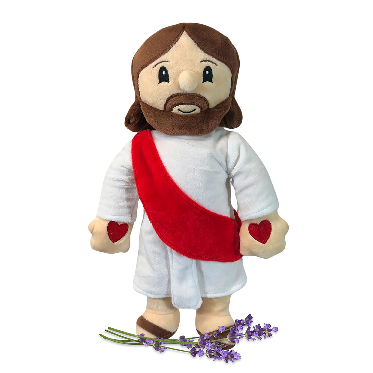 Warm Pals Jesus plush in microwave heat for cozy warmth.