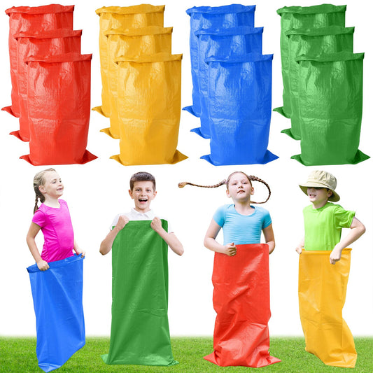 Warmfarm colorful potato sack race bags for family-friendly outdoor fun and easy setup.