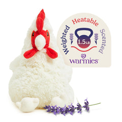 Warmies Chicken microwavable plush delivers cozy warmth for soothing evenings.