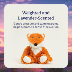 Warmies Fox heated stuffed animal helps relax with cozy warmth after heating