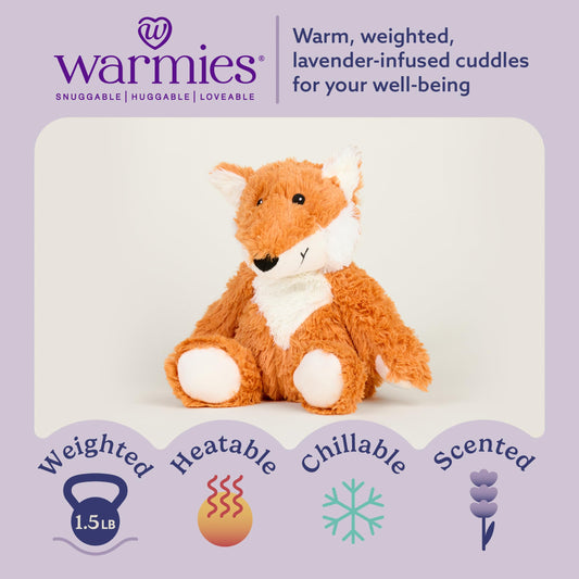 Warmies Fox weighted plush offers gentle pressure for calm cuddles