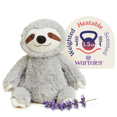 Warmies Gray Sloth microwavable heat for cozy warmth