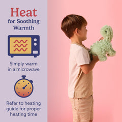 Warmies Green Long Neck Dinosaur weighted plush provides gentle pressure for comfort