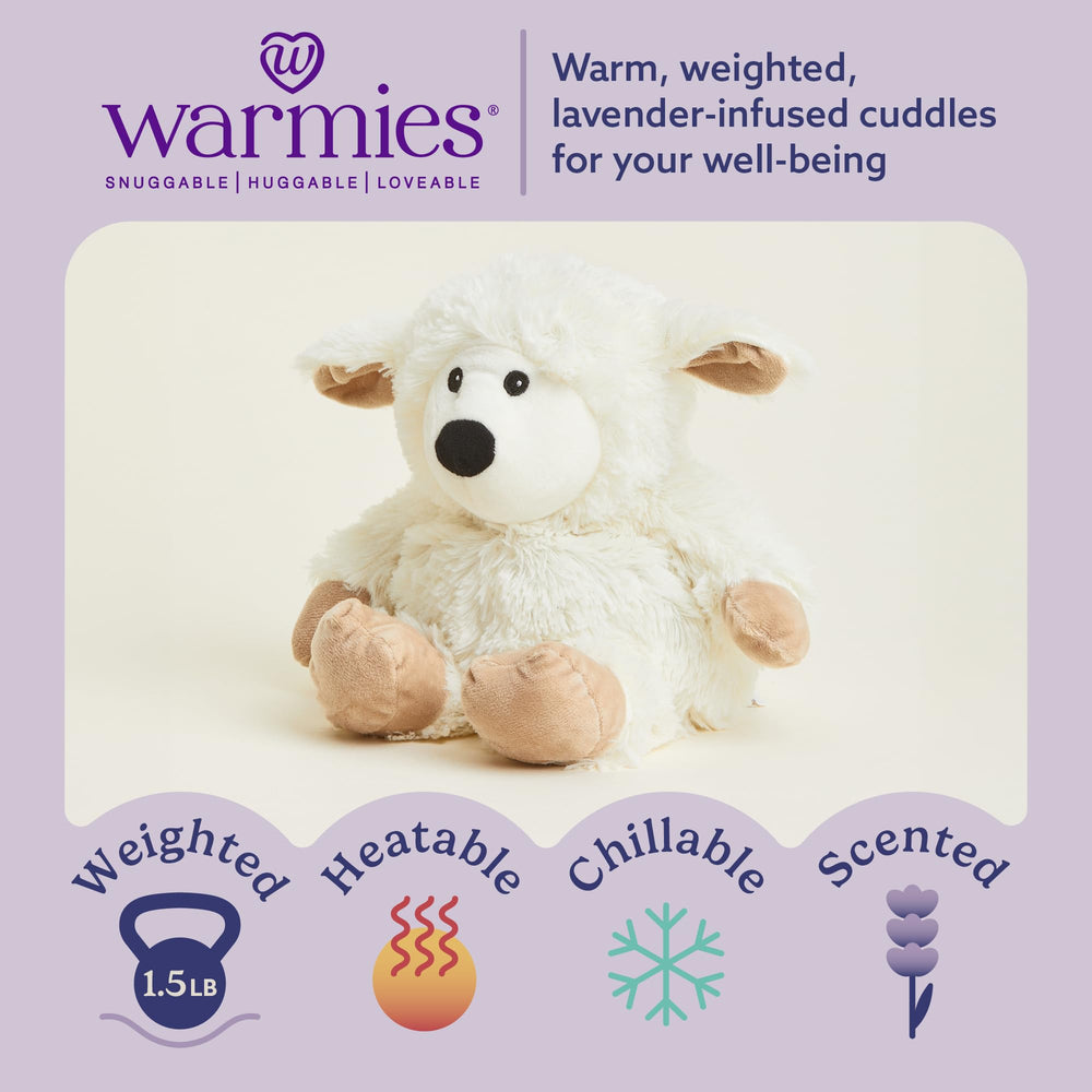 Warmies sheep plush heating up to provide comforting warmth