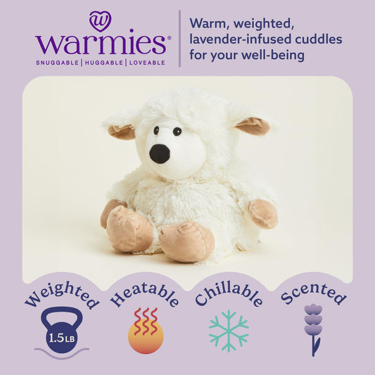 Warmies sheep plush heating up to provide comforting warmth