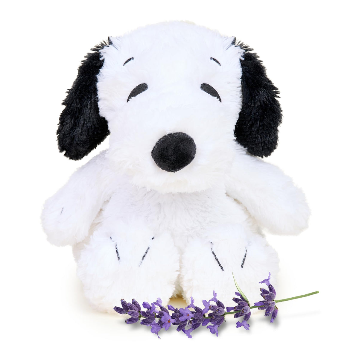 Warmies Snoopy microwavable plush provides cozy warmth for calm evenings.