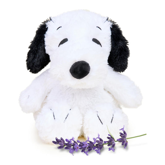 Warmies Snoopy microwavable plush provides cozy warmth for calm evenings.