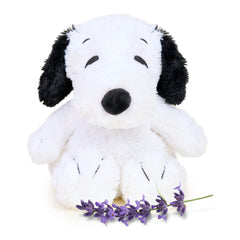 Warmies Snoopy microwavable plush provides cozy warmth for calm evenings.