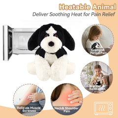WarmPal Border Collie Plush microwave-heat usage for fast warmth