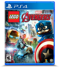 Warner Bros Lego Marvel's Avengers PS4 cover featuring iconic heroes for family-friendly adventure.