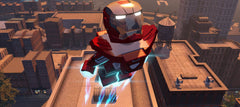 Warner Bros Lego Marvel's Avengers PS4 gameplay action shot showcasing dynamic combat for co-op play.