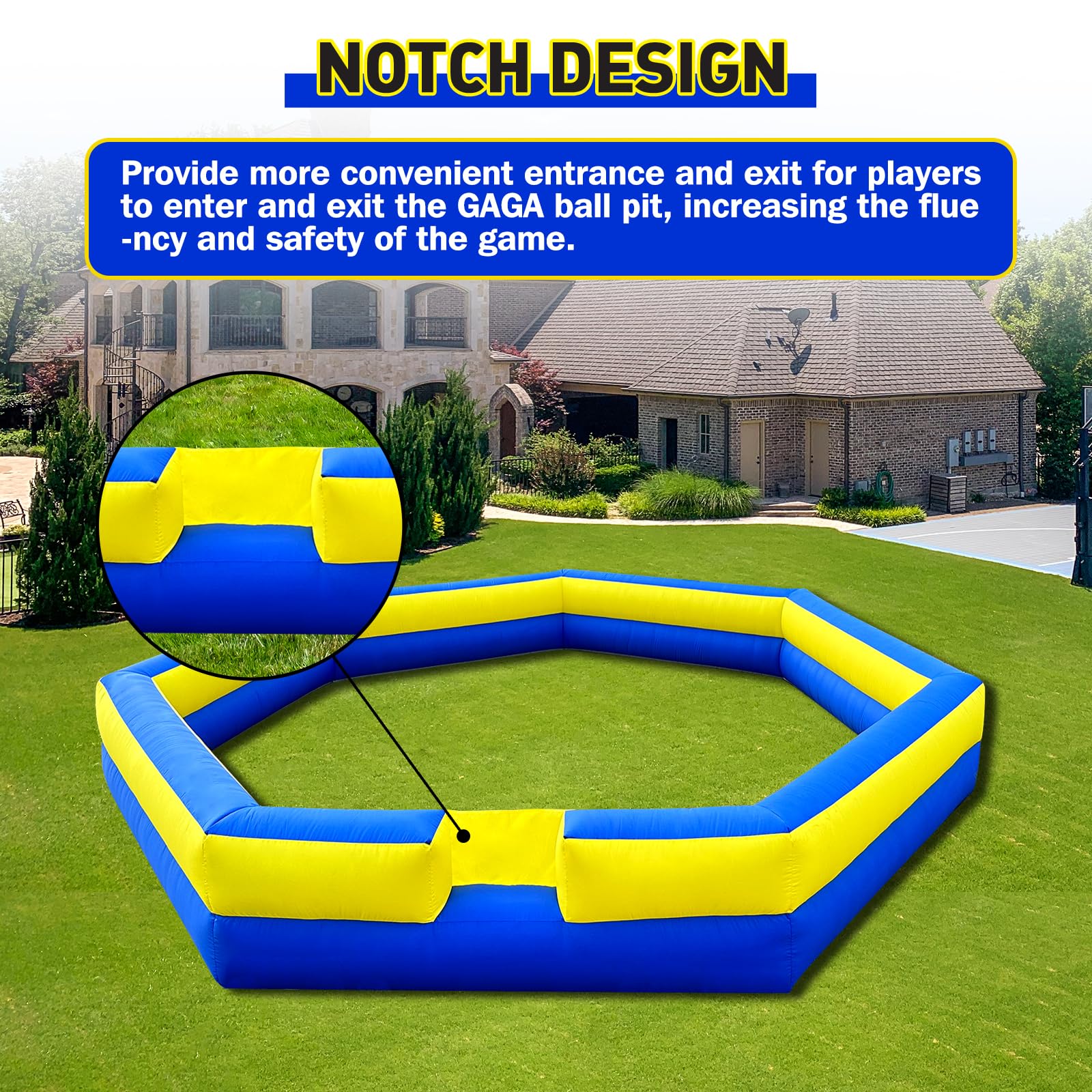 WARSUN 15Ft Gaga Ball Pit inflated setup ready for action