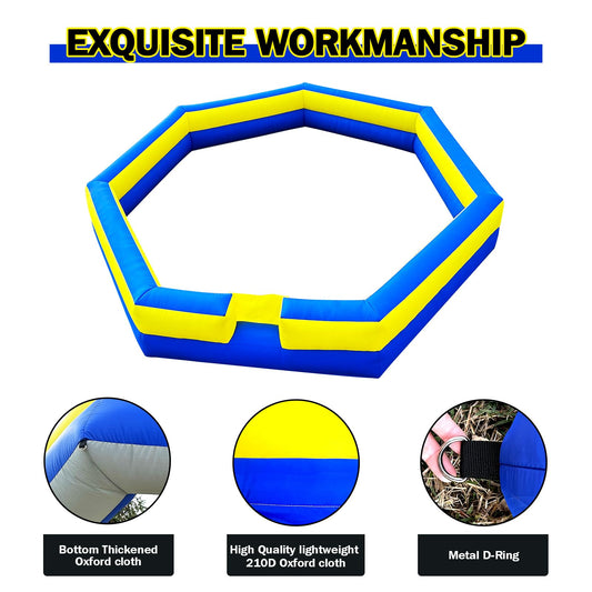 WARSUN 15Ft Gaga Ball Pit side view highlighting durable materials and transportability