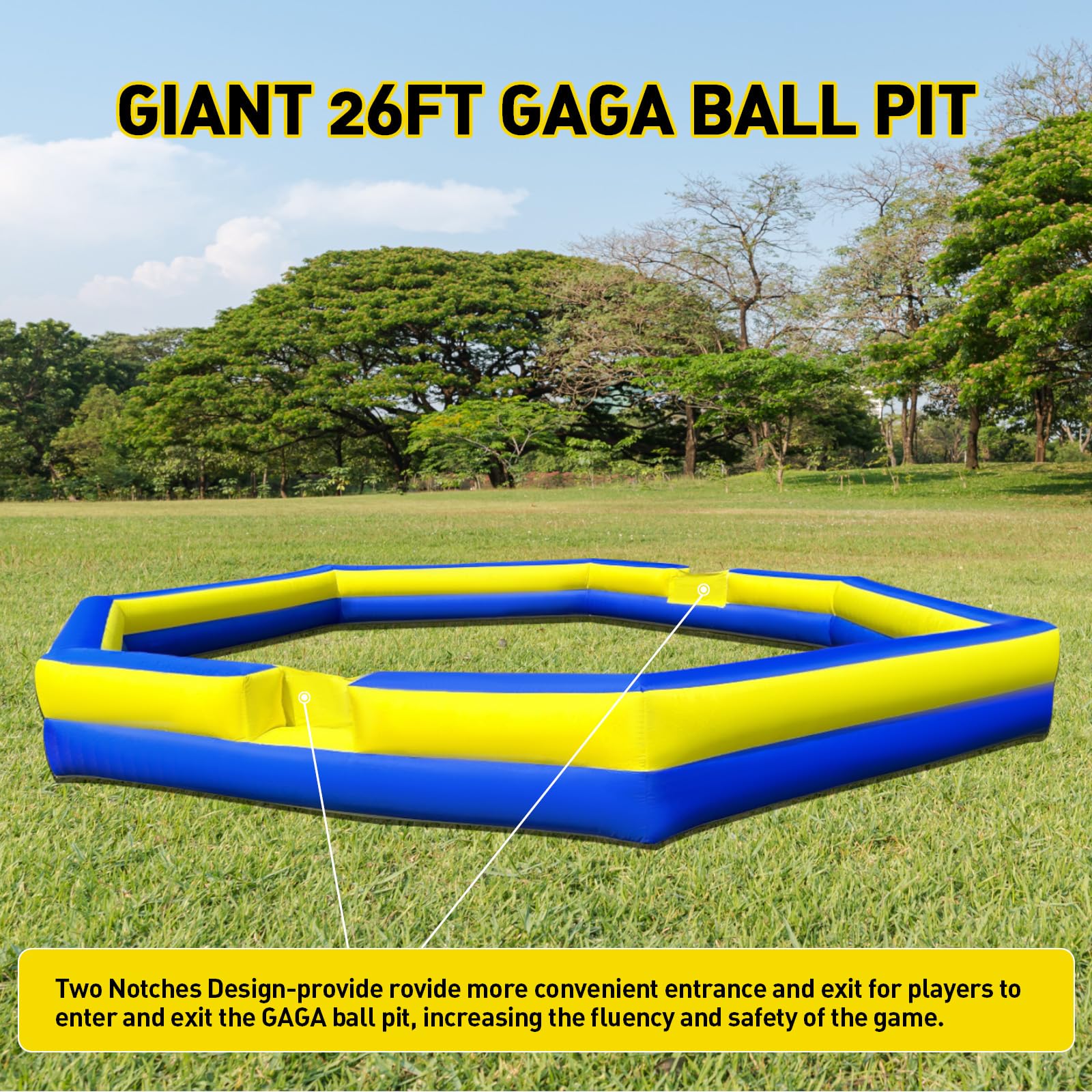 WARSUN built-in blower keeps the pit inflated for continuous fun