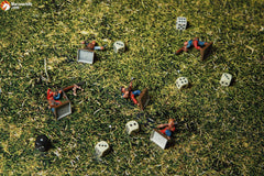 Warzone Studio 36x36 inch battle mat fits standard game tables.