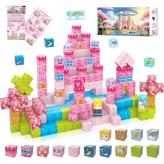 WSHIMIN Princess Castle pink blocks for imaginative play and stacking