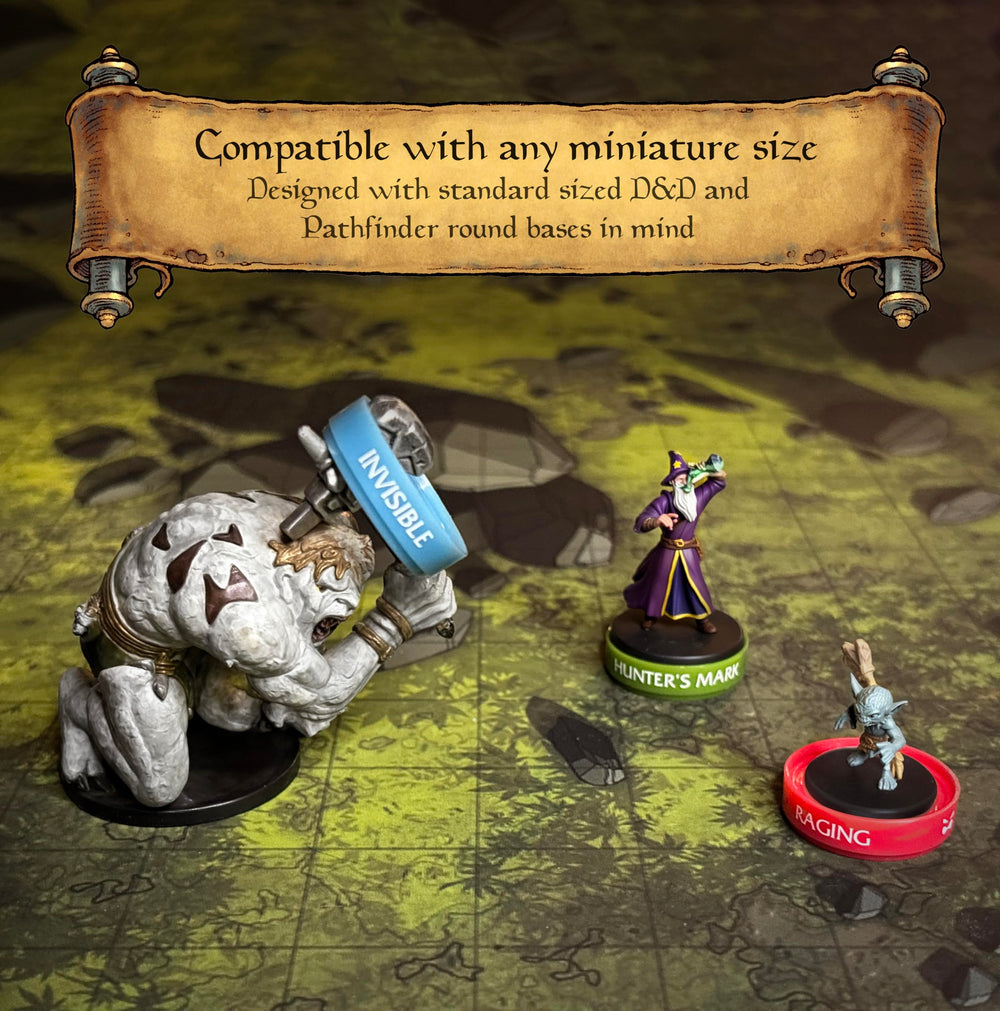 WASTED WIZARD 1-inch mini compatibility supports tight placement on standard battle grids