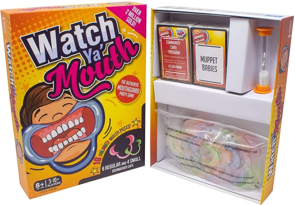 Watch Ya' Mouth Family Edition phrase cards ready for humorous prompts and laughs.