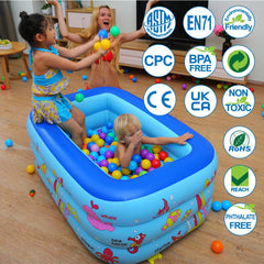 WateBom pool shows soft inflatable floor for cushioned play.