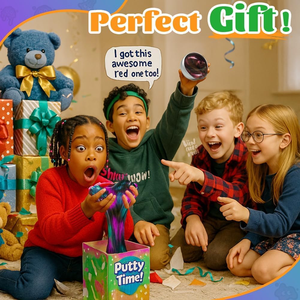 Close-up of swirled green and purple putty for creative focus and fidget engagement.