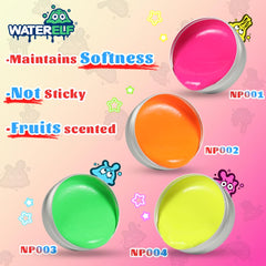 WaterELF pink putty in hands, demonstrates tactile squish for focus.