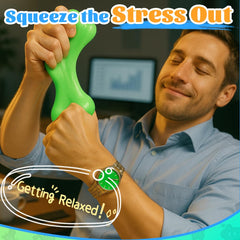 WaterELF Putty Green being squeezed to relieve stress and improve focus