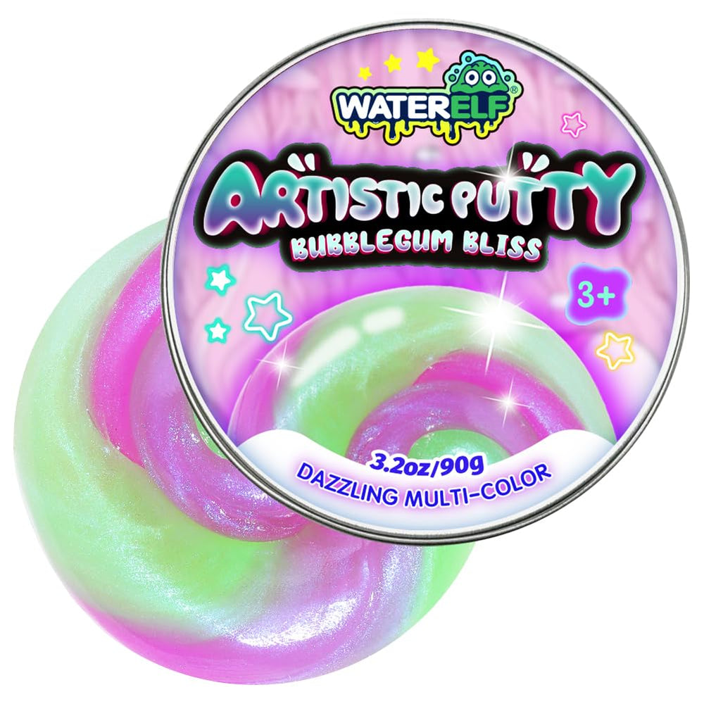 WATERELF Play Putty green tin for tactile play and calm focus.
