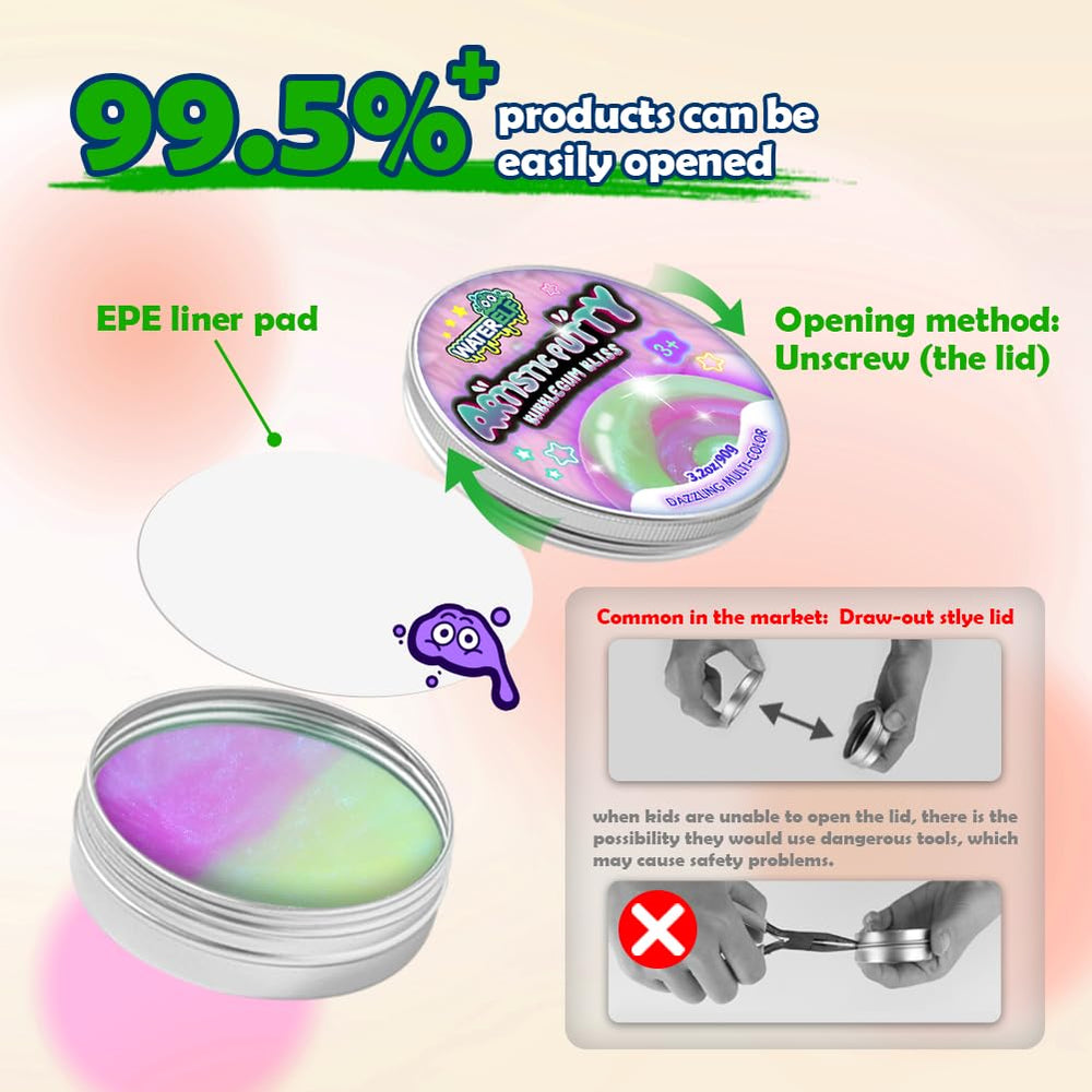 WATERELF Putty close-up texture highlights smooth, durable fidget material.